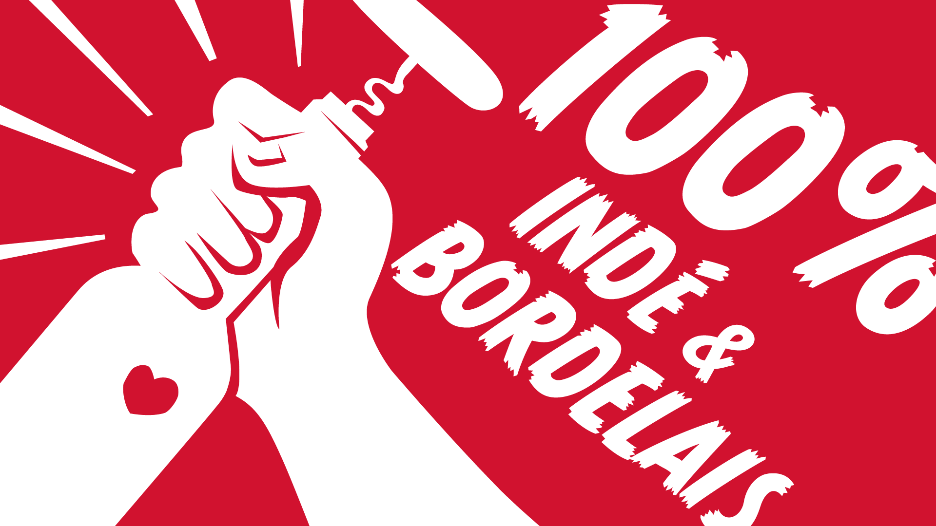 100% indé & bordelais. Photo de couverture en blanc sur rouge.